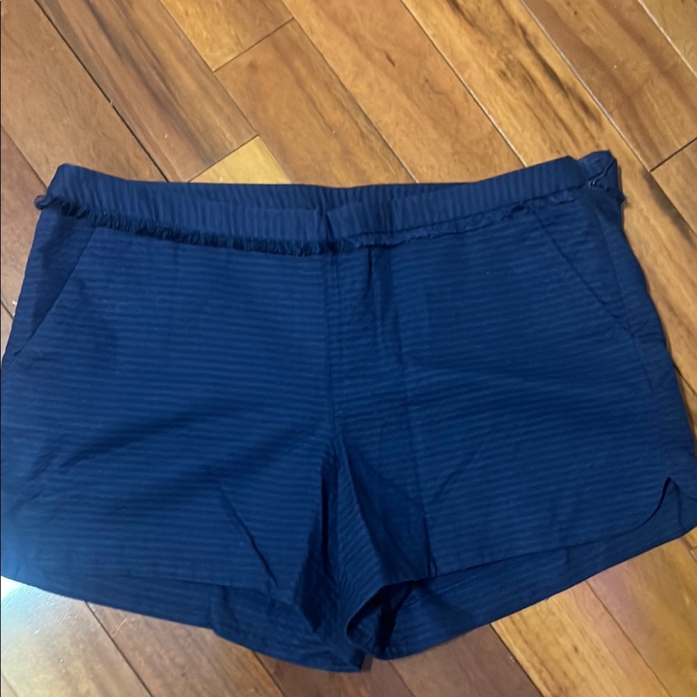 Women's Navy Blue Striped Shorts